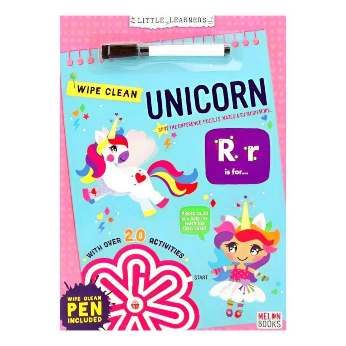 Unicorn Wipe Clean Book With Pen - PoundToys